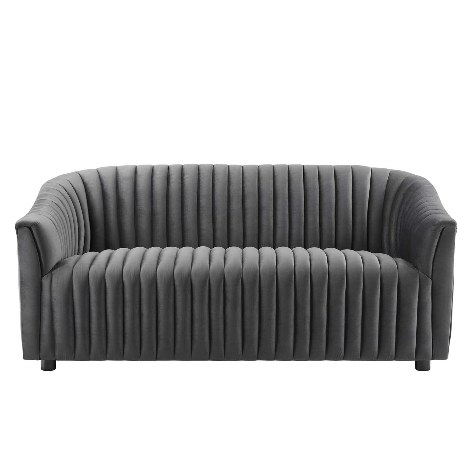 Announce Performance Velvet Channel Tufted Loveseat By HouseBean