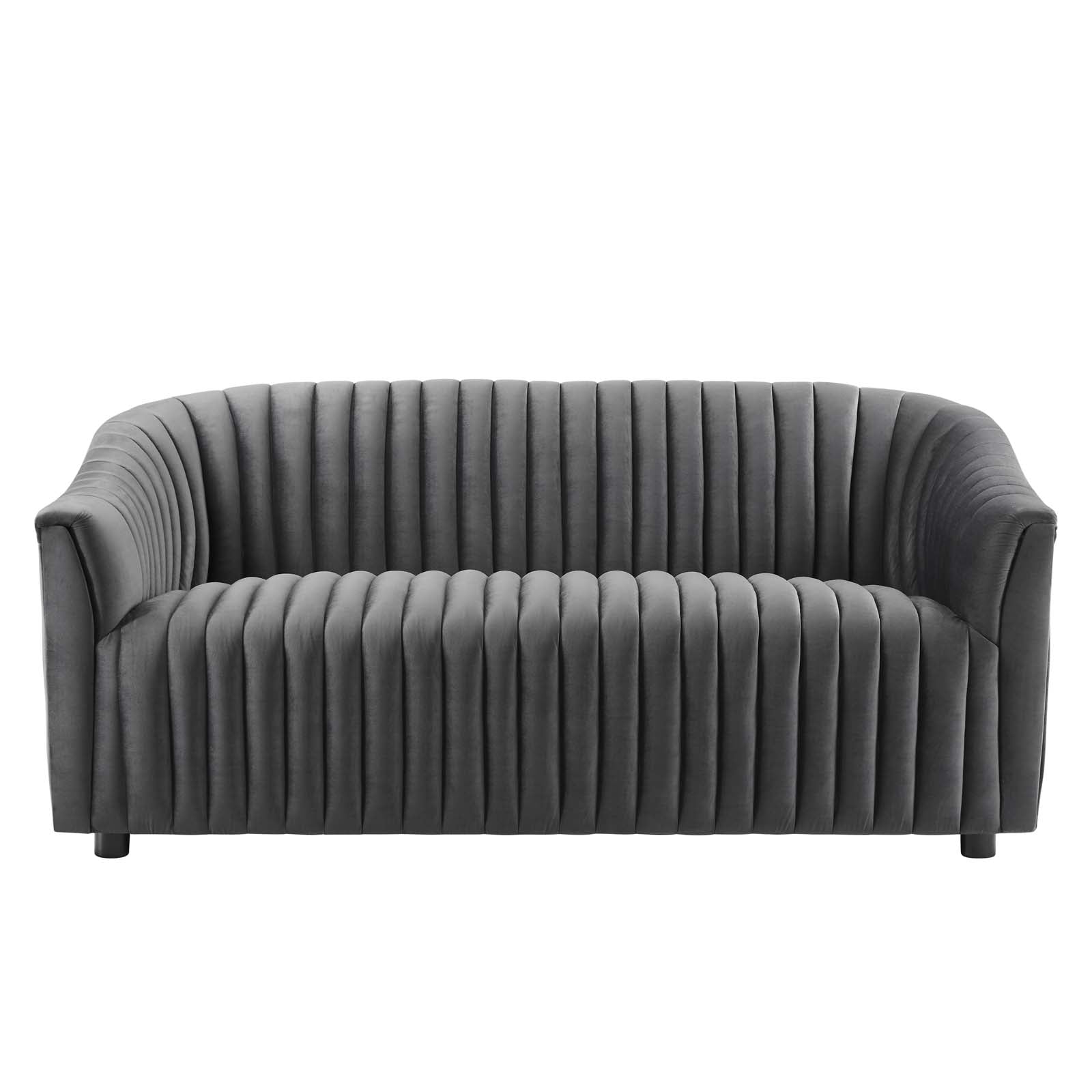 Announce Performance Velvet Channel Tufted Loveseat By HouseBean