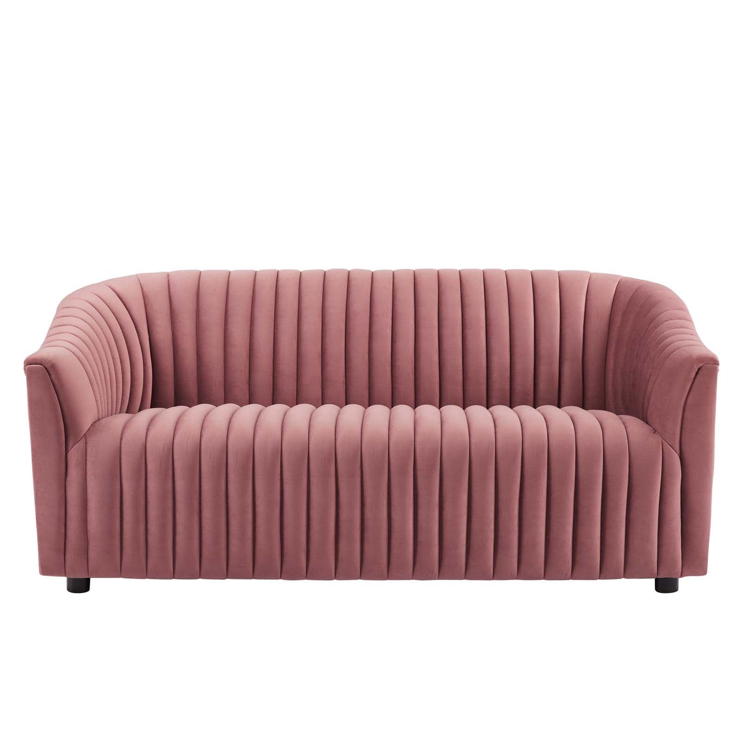 Announce Performance Velvet Channel Tufted Loveseat By HouseBean