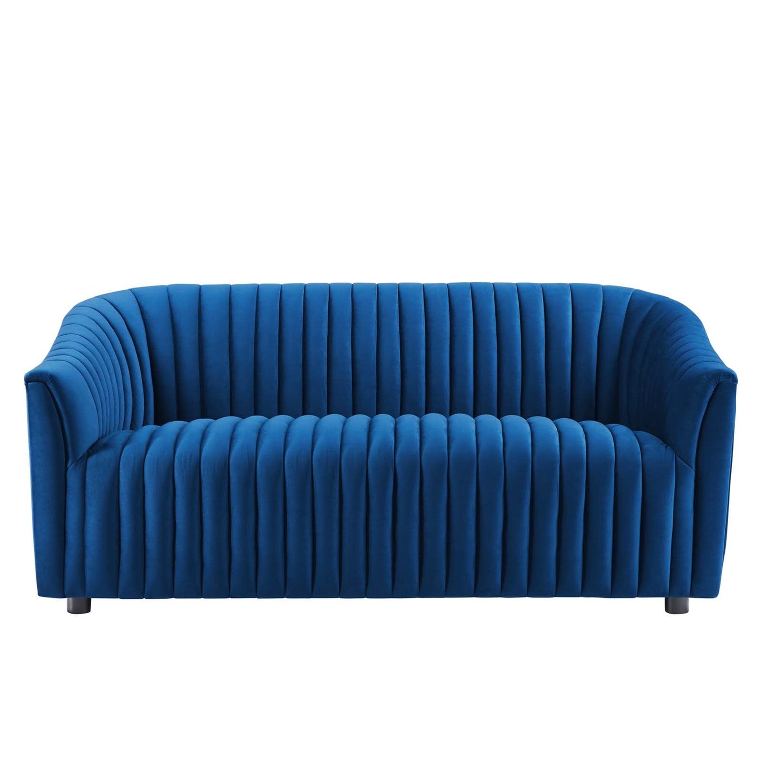 Announce Performance Velvet Channel Tufted Loveseat By HouseBean