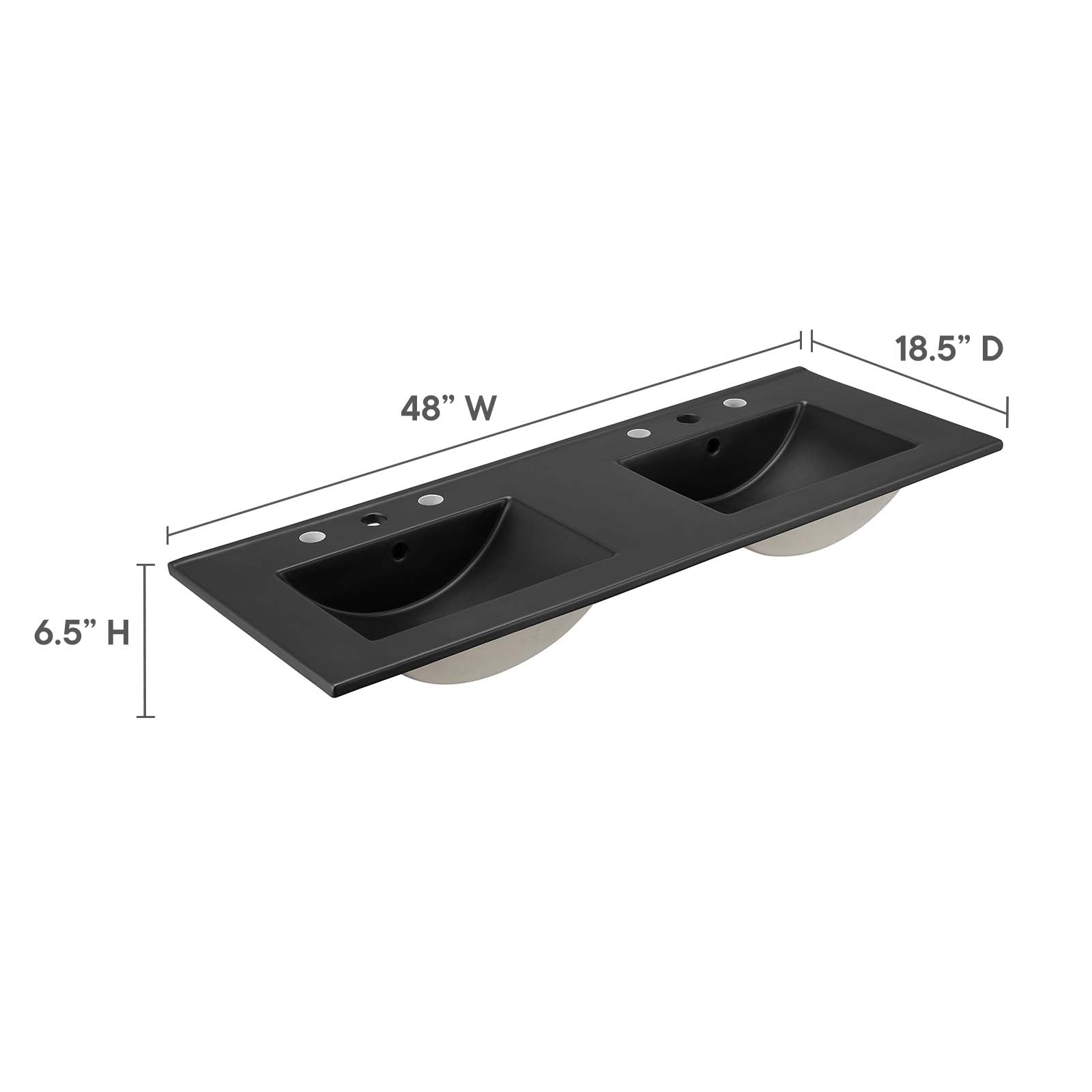 Cayman 48&quot; Double Basin Bathroom Sink By HouseBean