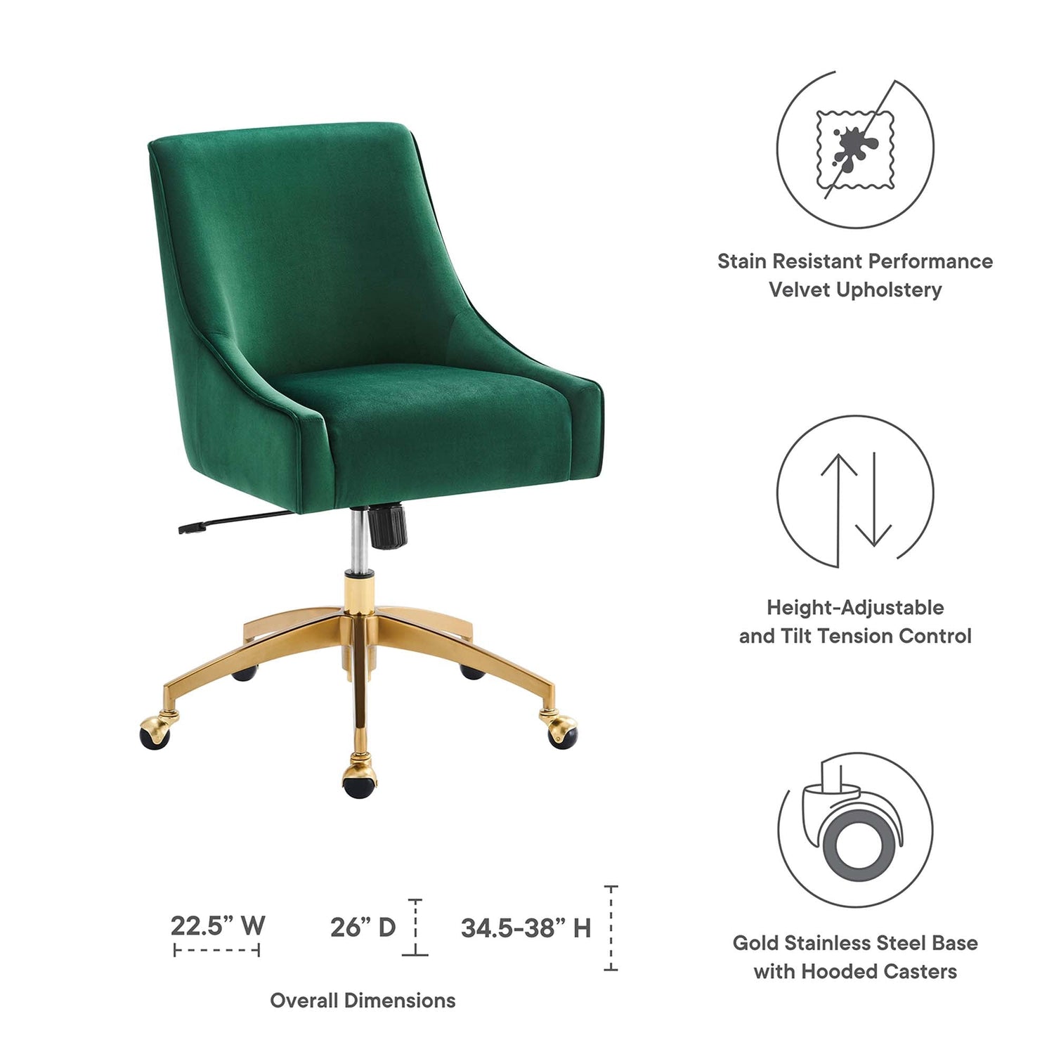 Discern Performance Velvet Office Chair by Modway