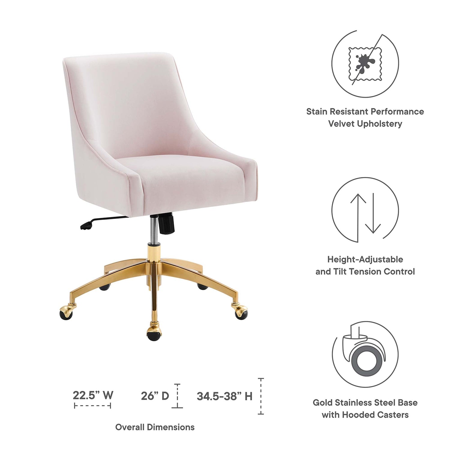 Discern Performance Velvet Office Chair by Modway