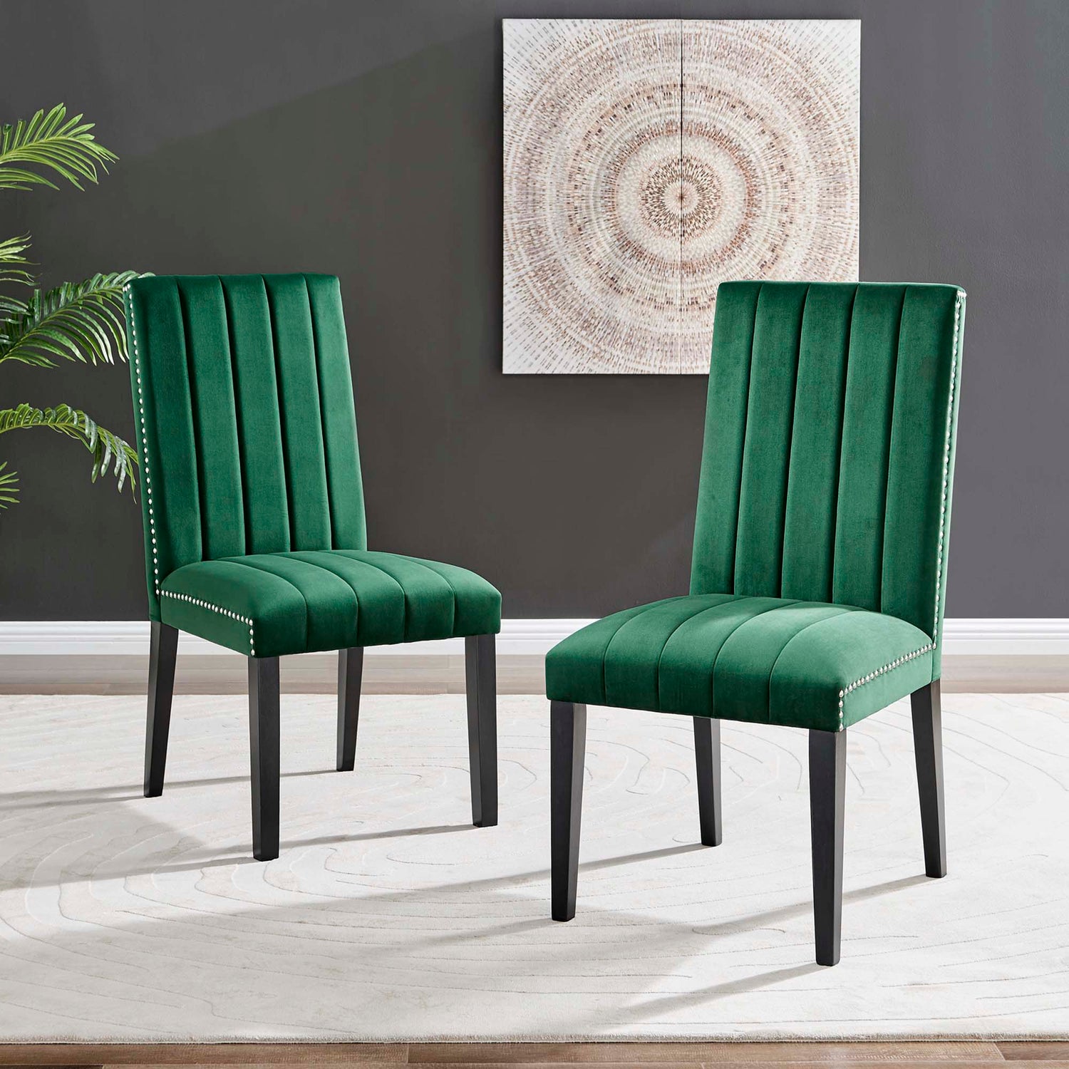 Catalyst Performance Velvet Dining Side Chairs - Set of 2 by Modway