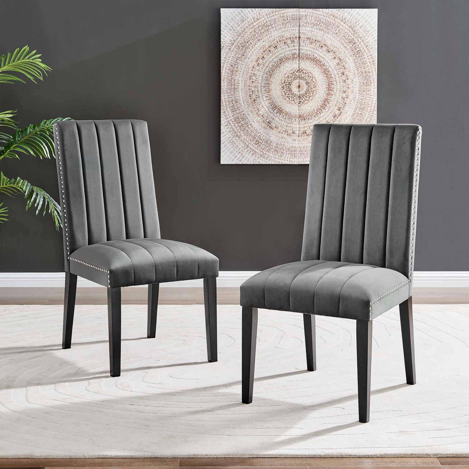 Catalyst Performance Velvet Dining Side Chairs - Set of 2 by Modway