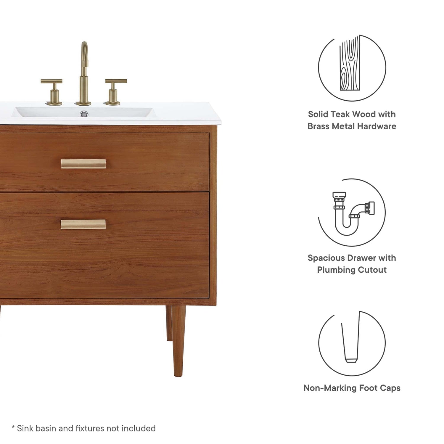 Cassia Bathroom Cabinet Basin Not Included by Modway