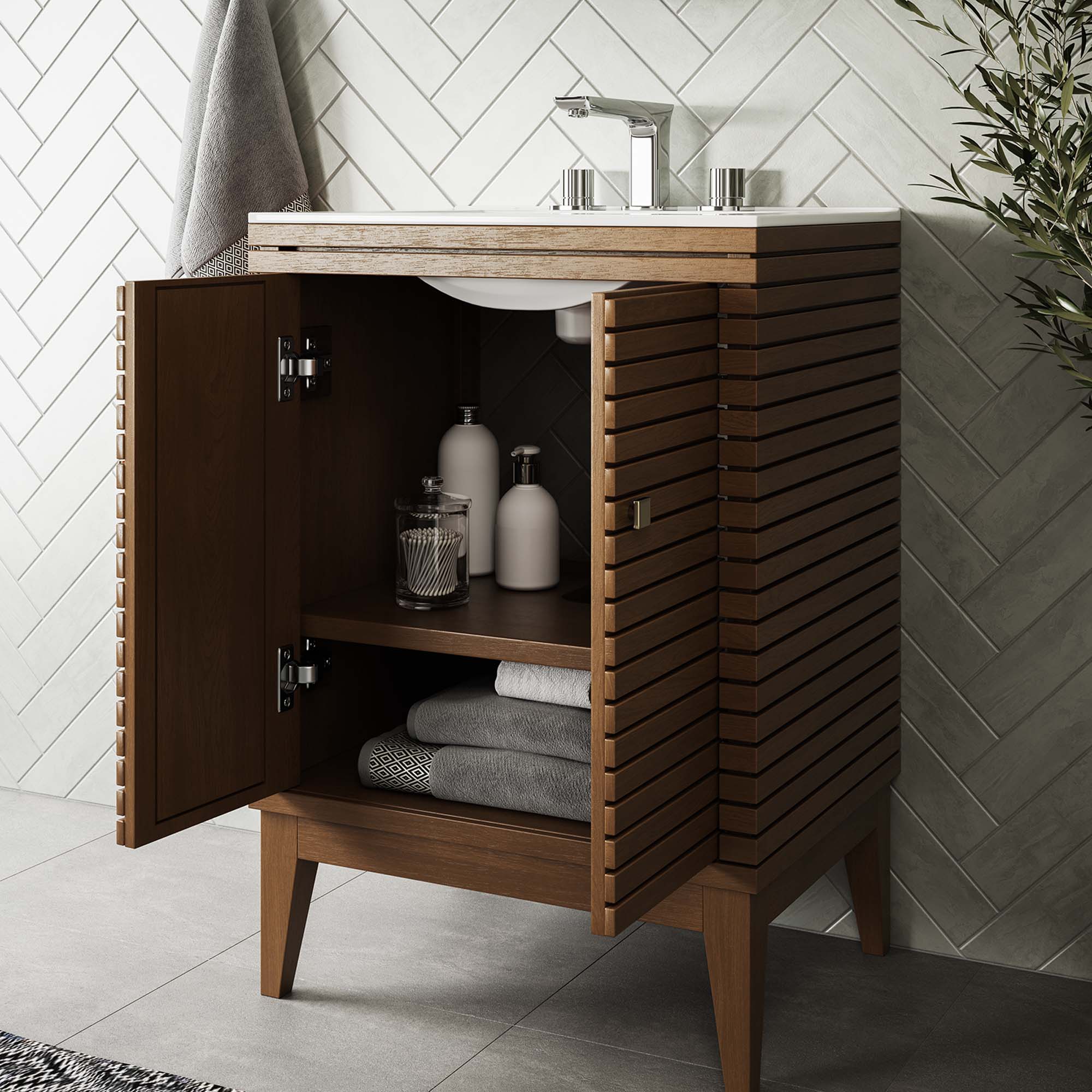 Ledger Bathroom Cabinet Basin Not Included by Modway
