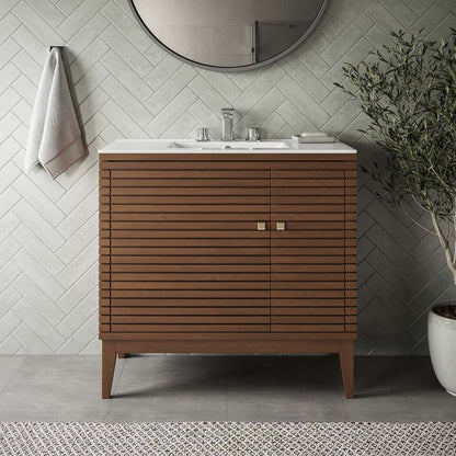 Ledger Bathroom Cabinet Basin Not Included by Modway