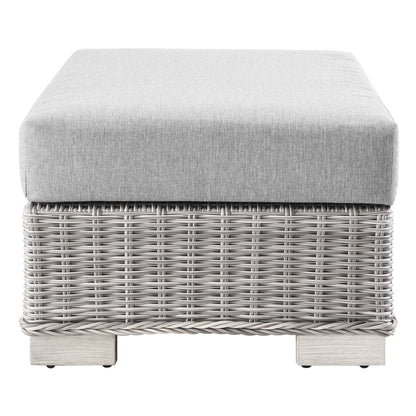 Conway 2-Piece Outdoor Patio Wicker Rattan Armchair and Ottoman Set by Modway