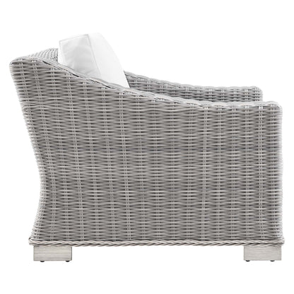 Conway 2-Piece Outdoor Patio Wicker Rattan Armchair and Ottoman Set by Modway