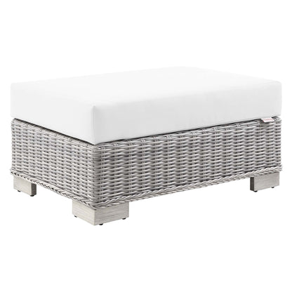 Conway 2-Piece Outdoor Patio Wicker Rattan Armchair and Ottoman Set by Modway