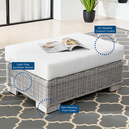 Conway 2-Piece Outdoor Patio Wicker Rattan Armchair and Ottoman Set by Modway