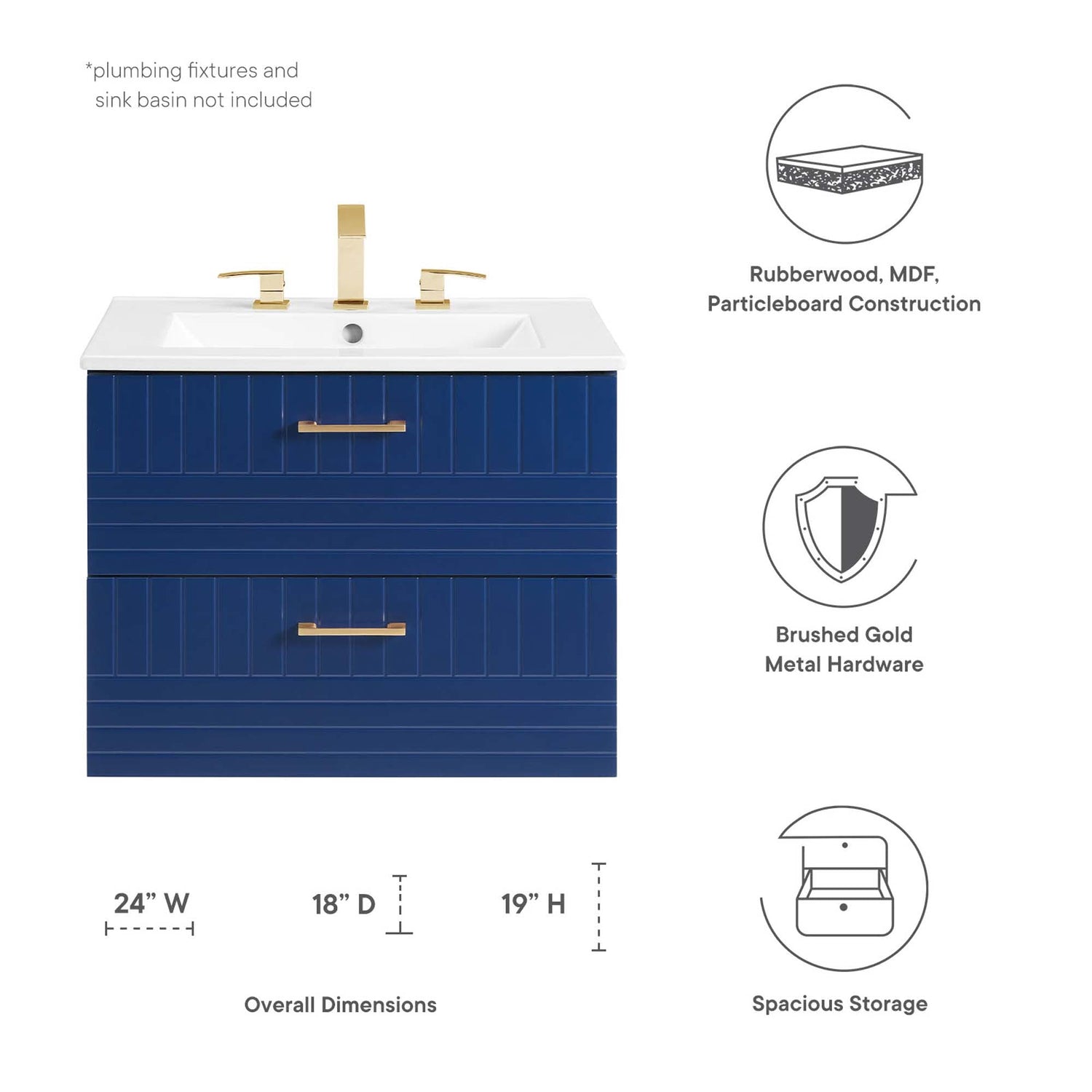 Daybreak Wall-Mount Bathroom Cabinet Basin Not Included by Modway