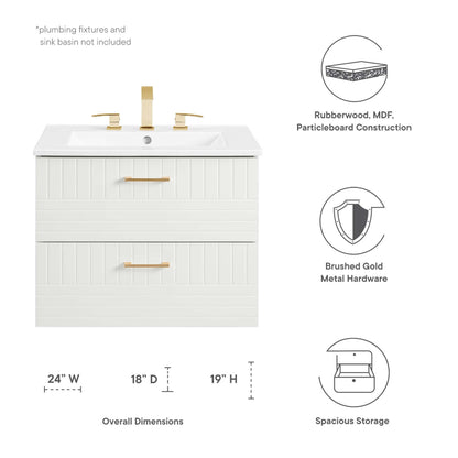 Daybreak Wall-Mount Bathroom Cabinet Basin Not Included by Modway