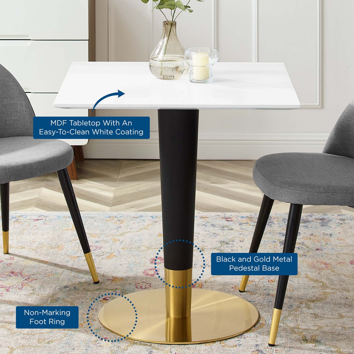 Zinque 28&quot; Square Dining Table by Modway