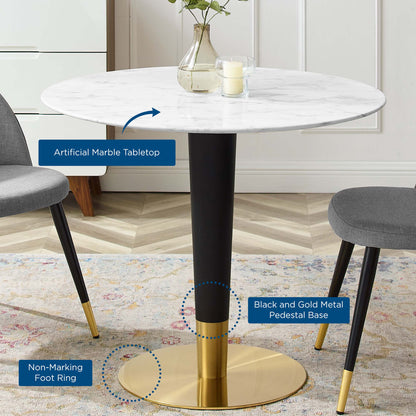 Zinque 36&quot; Artificial Marble Dining Table by Modway