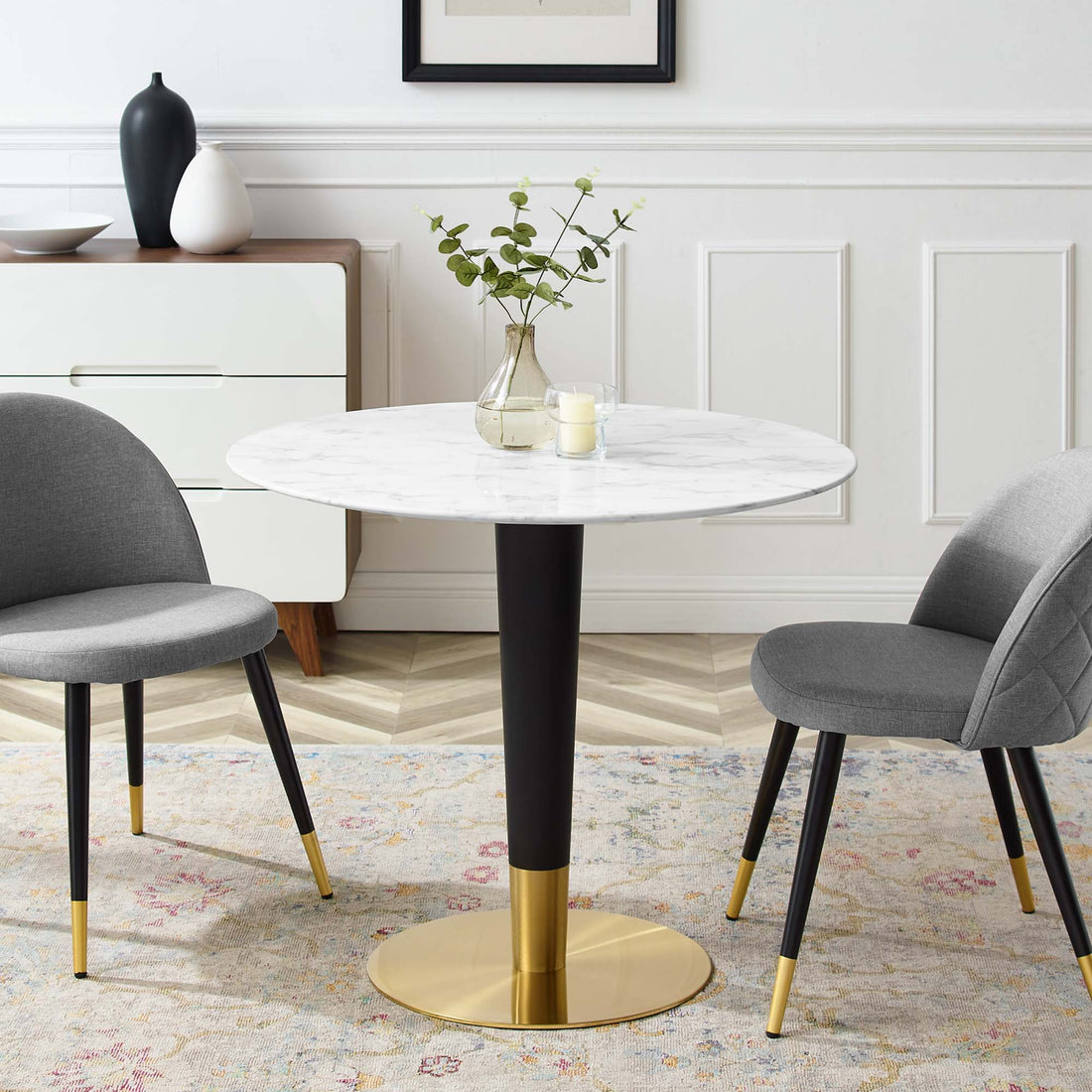 Zinque 36&quot; Artificial Marble Dining Table by Modway