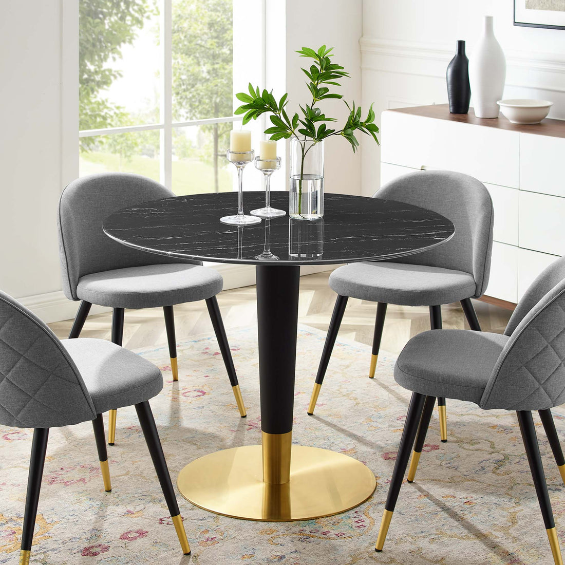 Zinque 40&quot; Artificial Marble Dining Table by Modway