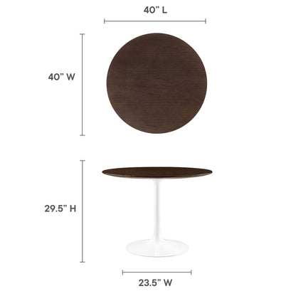 Lippa 40&quot; Round Wood Grain Dining Table By HouseBean