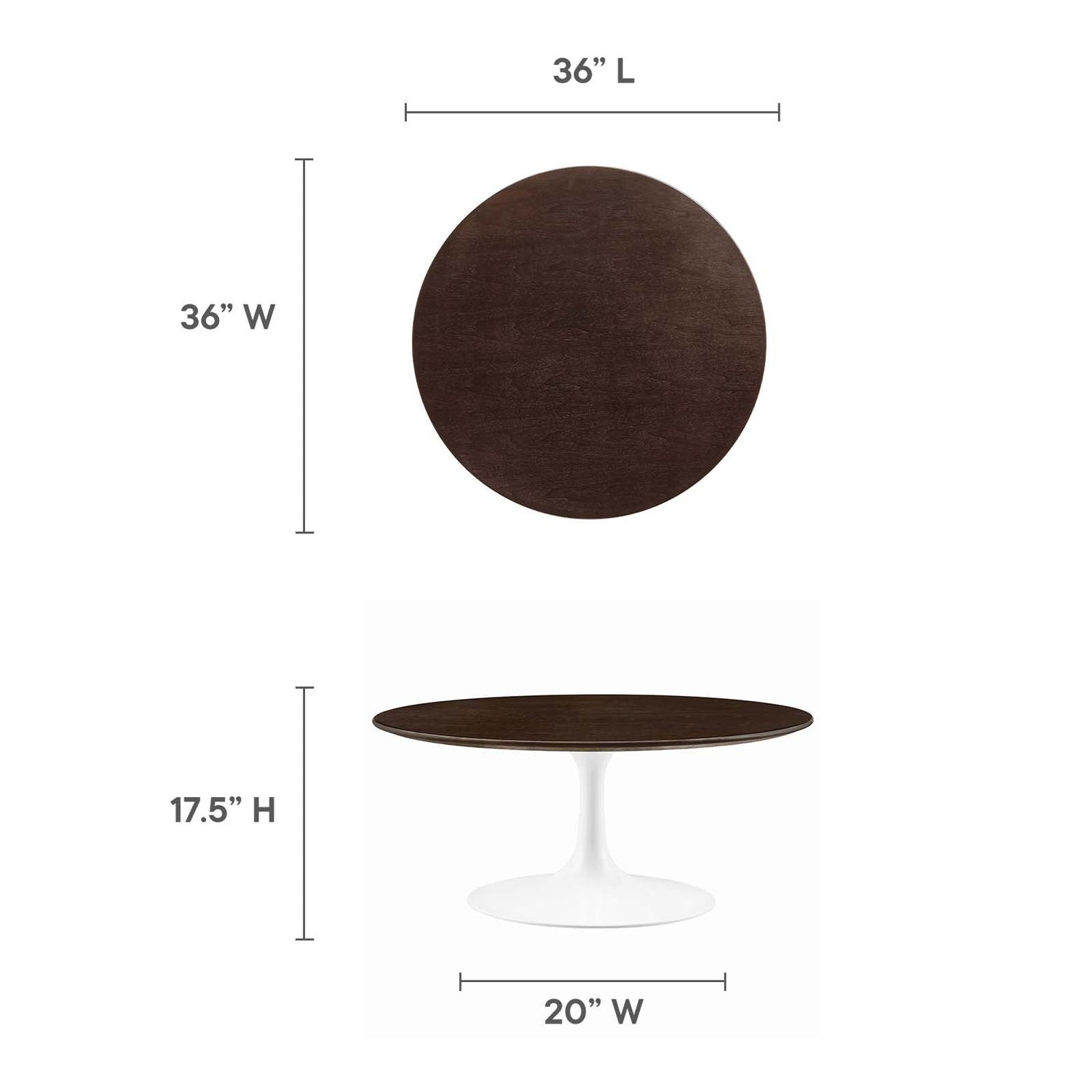 Lippa 36&quot; Round Wood Grain Coffee Table By HouseBean