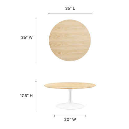 Lippa 36&quot; Round Wood Grain Coffee Table By HouseBean