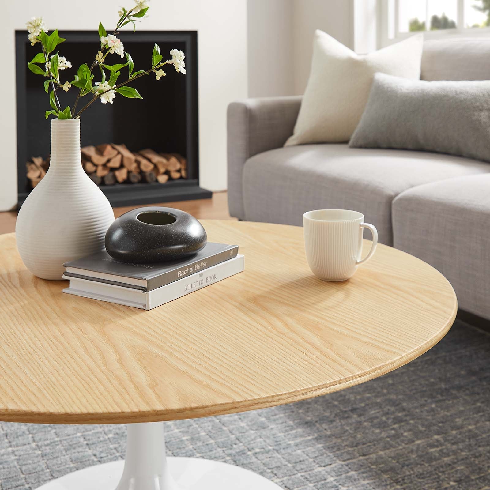 Lippa 36&quot; Round Wood Grain Coffee Table By HouseBean