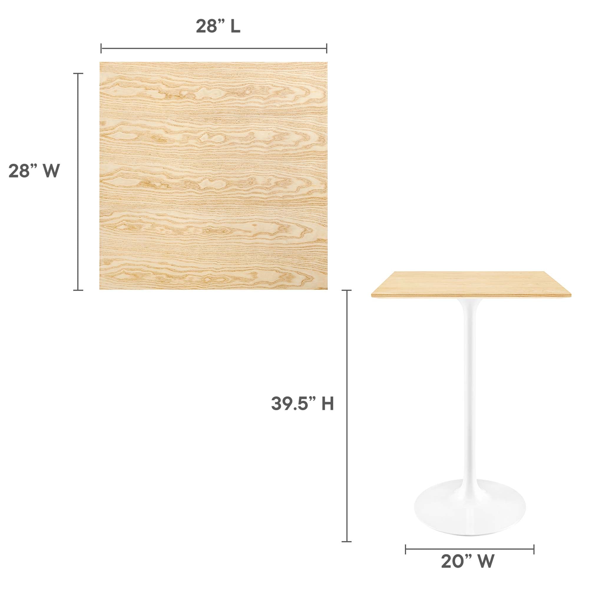 Lippa Square Wood Bar Table by Modway