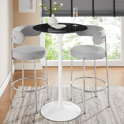 Lippa Round Artificial Marble Bar Table by Modway