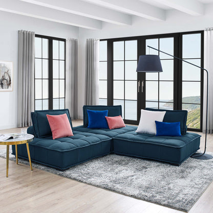 Saunter 3-Piece Tufted Fabric Fabric Sofa by Modway
