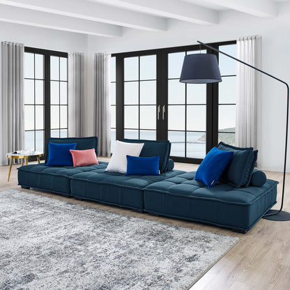 Saunter 3-Piece Tufted Fabric Fabric Sofa by Modway