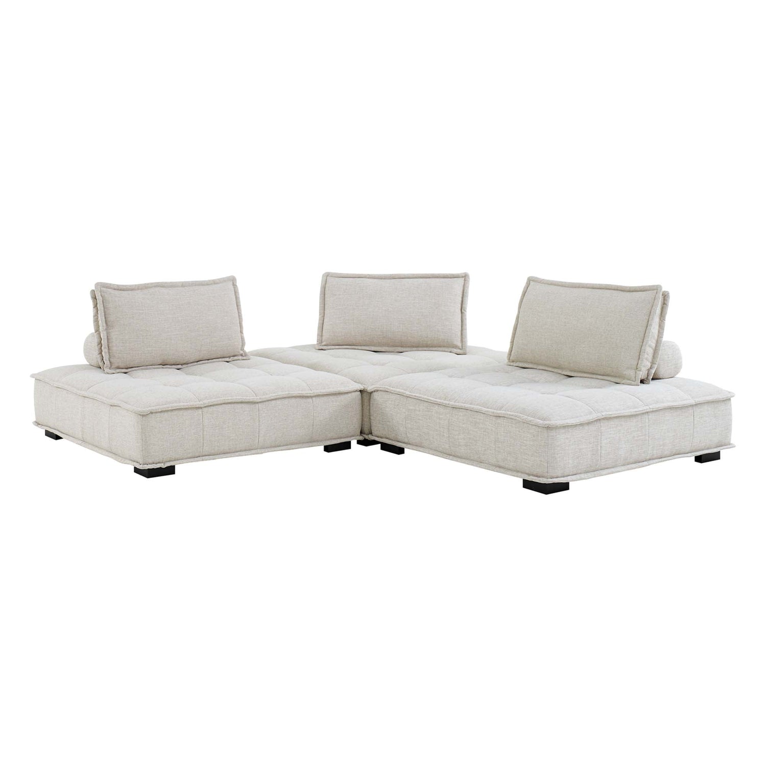 Saunter 3-Piece Tufted Fabric Fabric Sofa by Modway