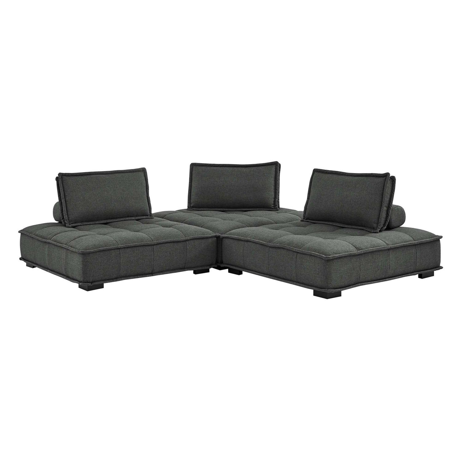 Saunter 3-Piece Tufted Fabric Fabric Sofa by Modway