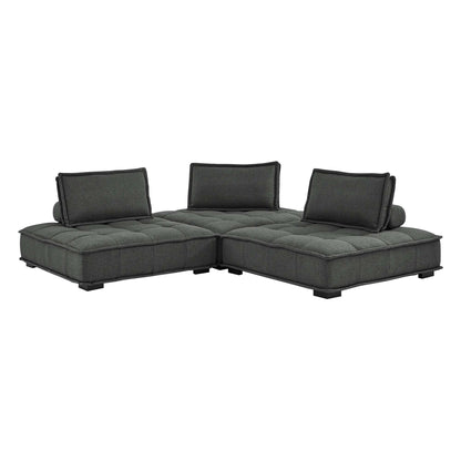Saunter 3-Piece Tufted Fabric Fabric Sofa by Modway