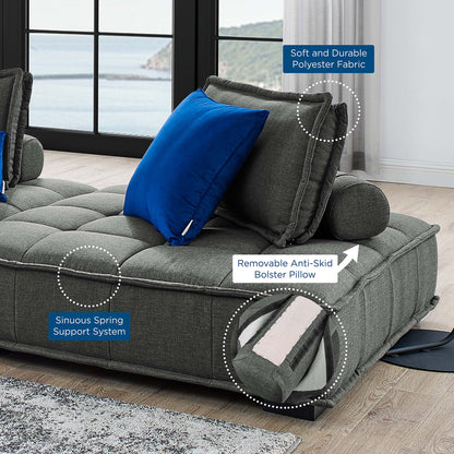 Saunter 3-Piece Tufted Fabric Fabric Sofa by Modway