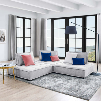 Saunter 3-Piece Tufted Fabric Fabric Sofa by Modway