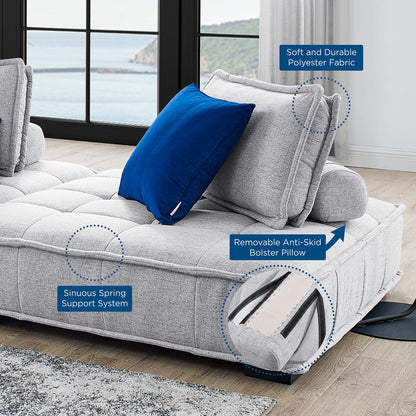 Saunter 3-Piece Tufted Fabric Fabric Sofa by Modway
