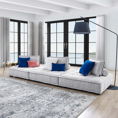 Saunter 3-Piece Tufted Fabric Fabric Sofa by Modway