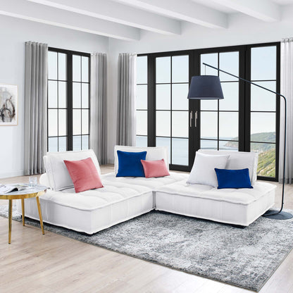 Saunter 3-Piece Tufted Fabric Fabric Sofa by Modway
