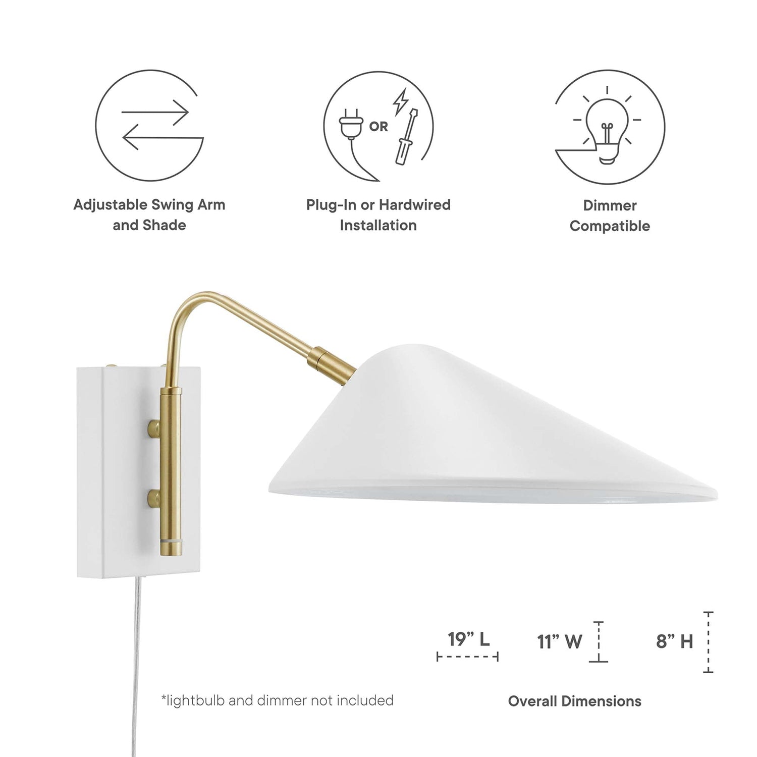 Journey 7&quot; Swing Arm Wall Sconce by Modway