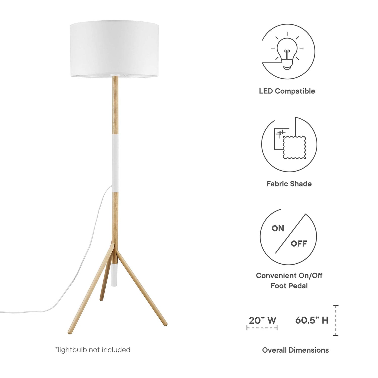 Natalie Tripod Floor Lamp by Modway