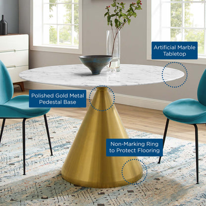 Tupelo 47&quot; Artificial Marble Dining Table by Modway
