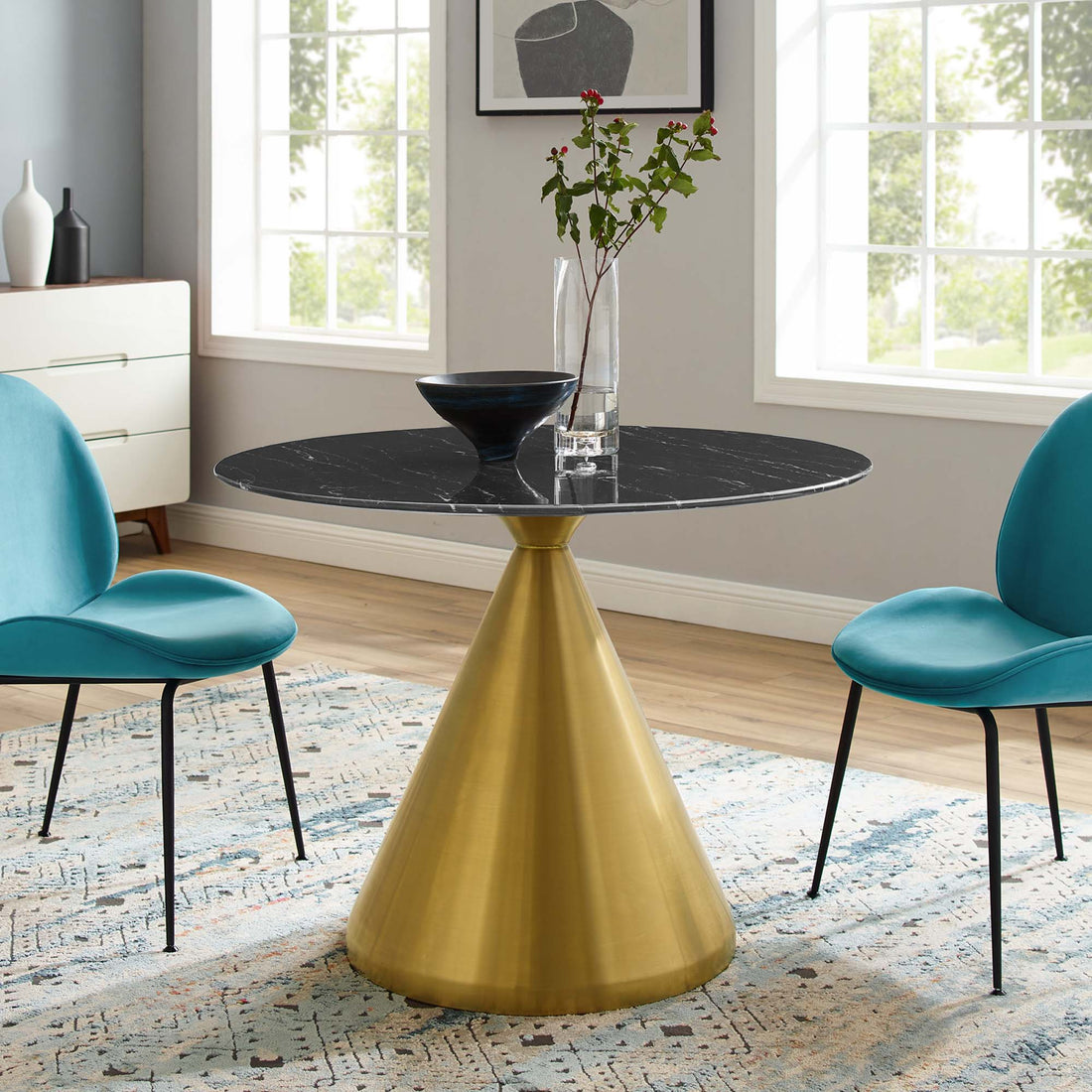 Tupelo 40&quot; Artificial Marble Dining Table by Modway