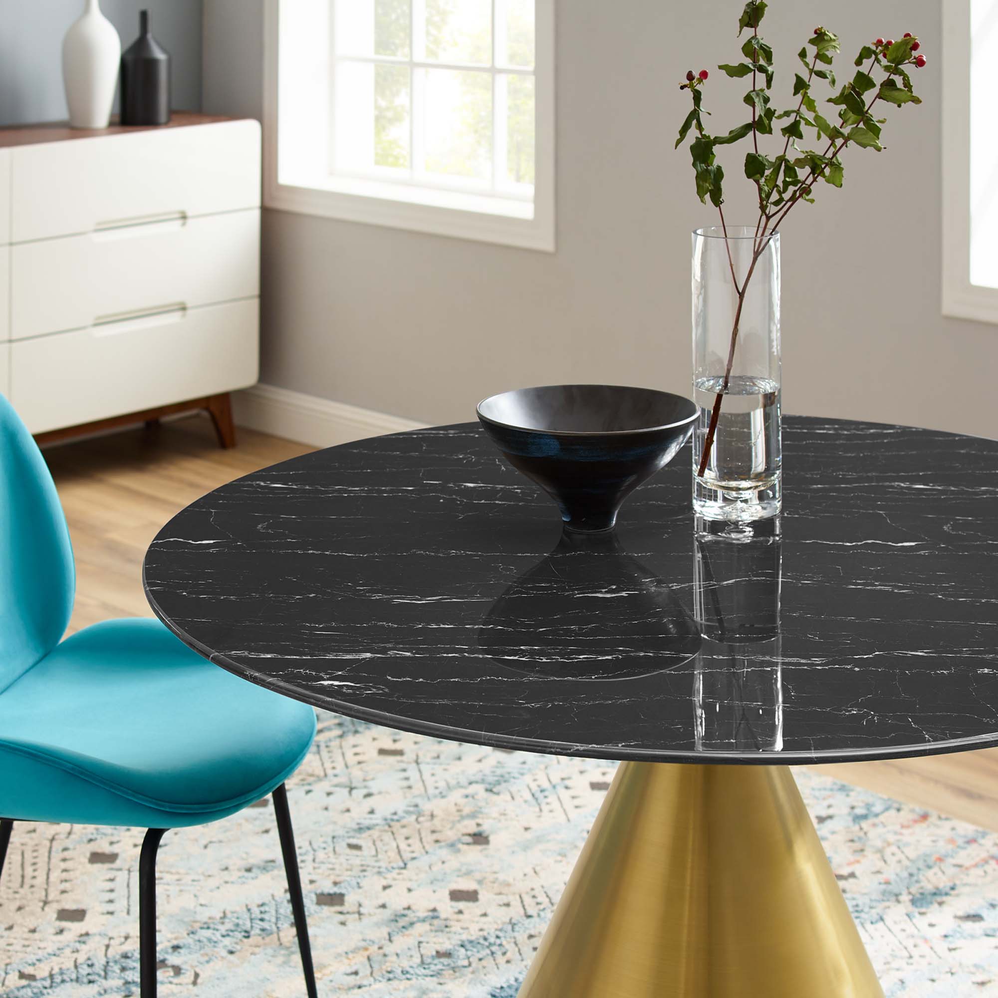 Tupelo 47&quot; Artificial Marble Dining Table by Modway