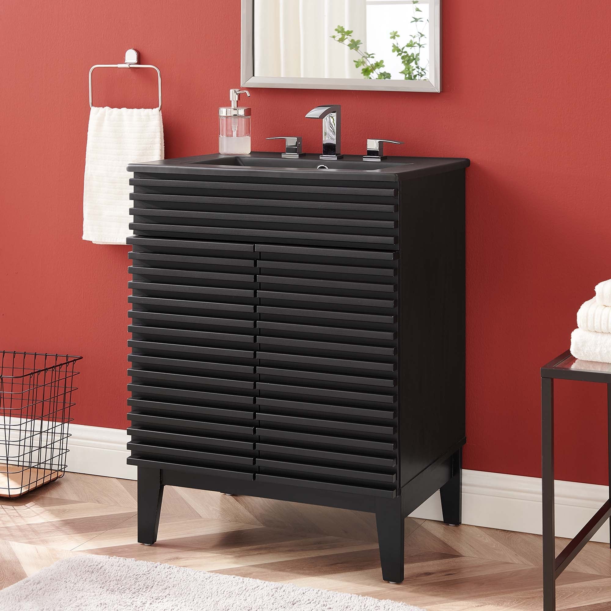 Render Bathroom Vanity with Black Basin Included By HouseBean