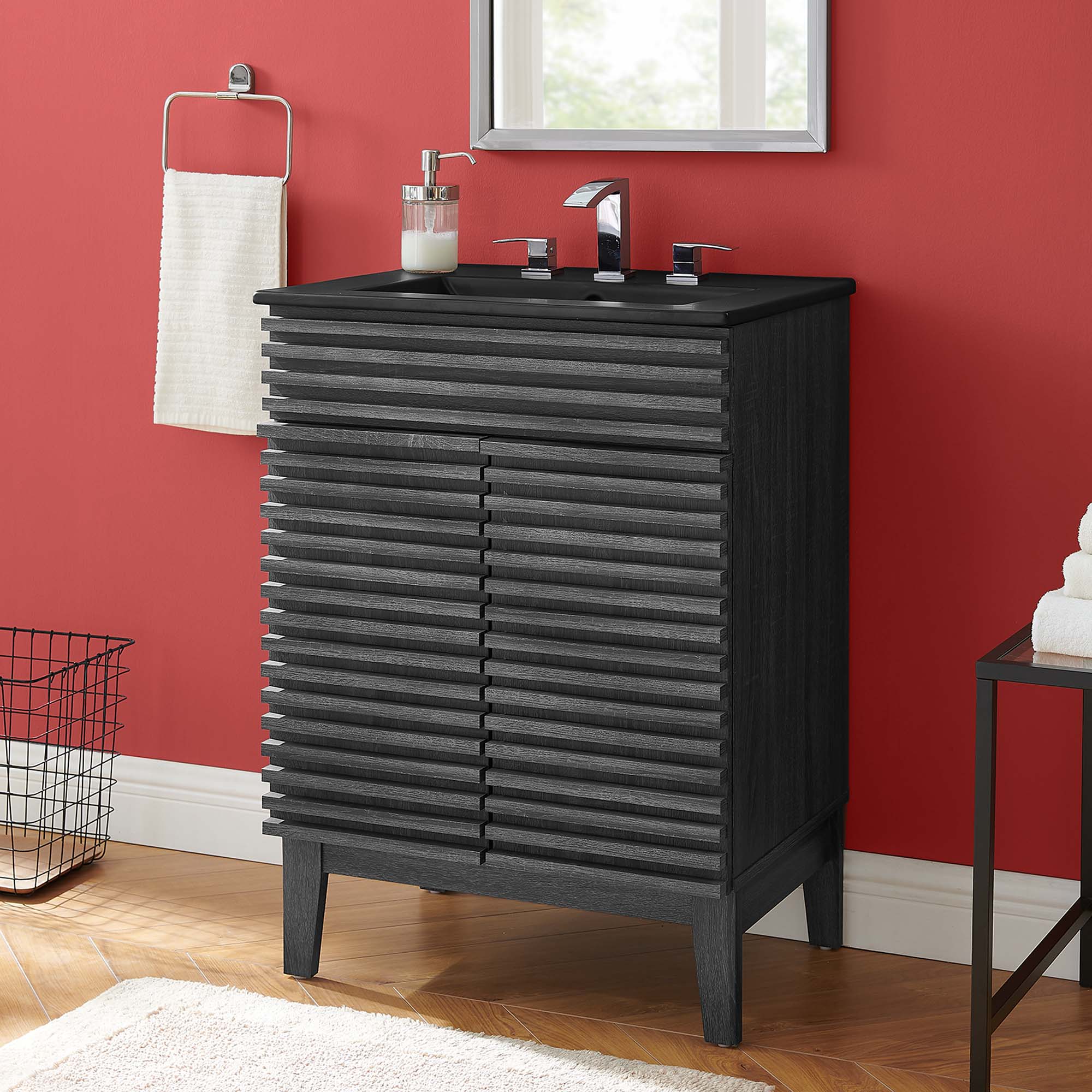 Render Bathroom Vanity with Black Basin Included By HouseBean