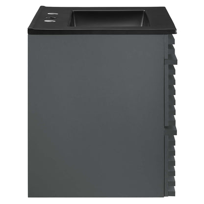 Render Wall-Mount Bathroom Vanity with Black Basin Included by Modway