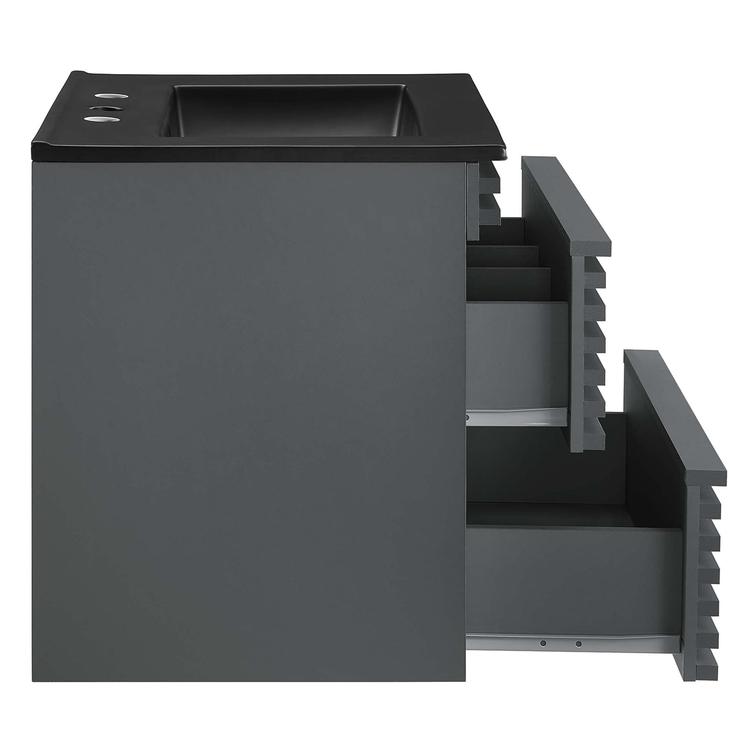 Render Wall-Mount Bathroom Vanity with Black Basin Included by Modway
