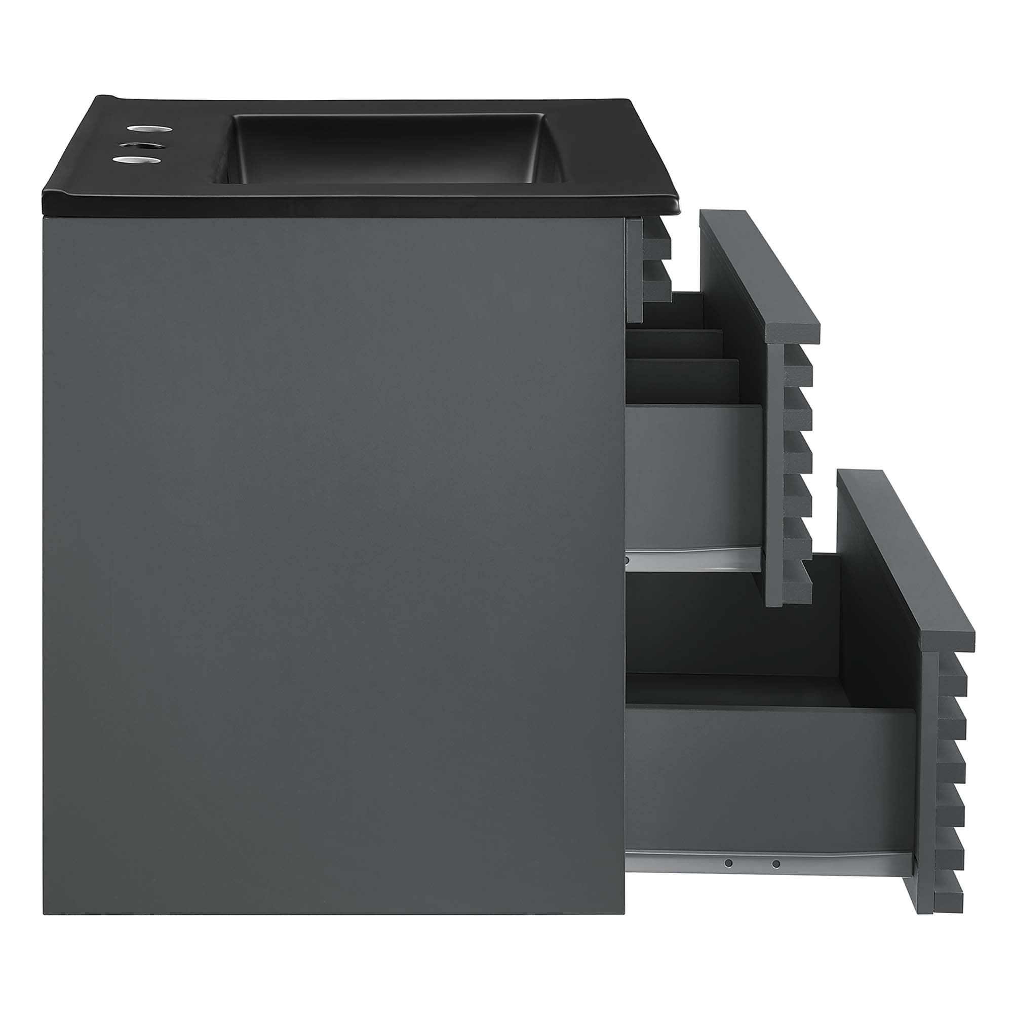 Render Wall-Mount Bathroom Vanity with Black Basin Included by Modway