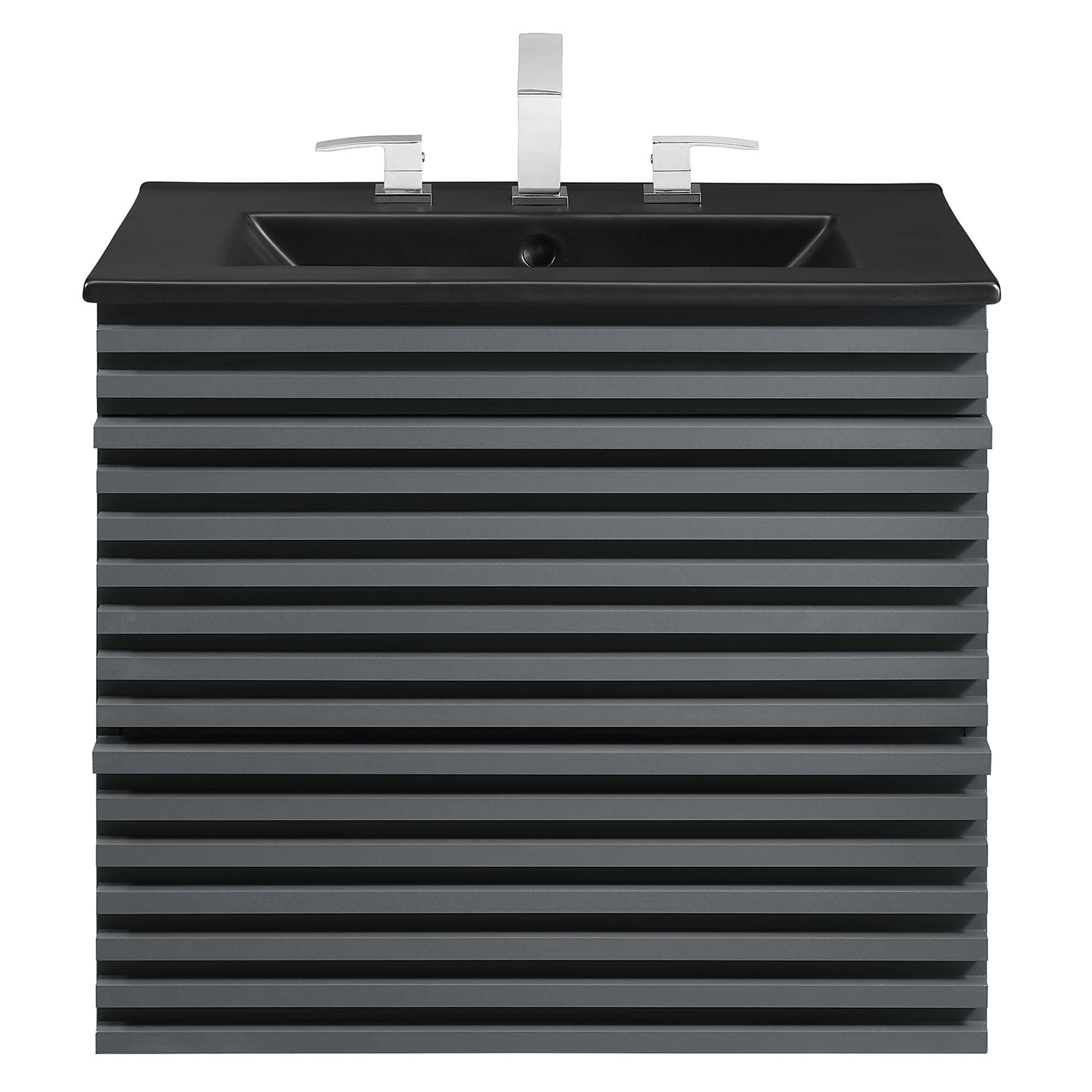 Render Wall-Mount Bathroom Vanity with Black Basin Included by Modway