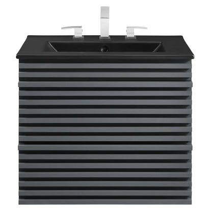 Render Wall-Mount Bathroom Vanity with Black Basin Included by Modway